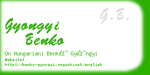 gyongyi benko business card